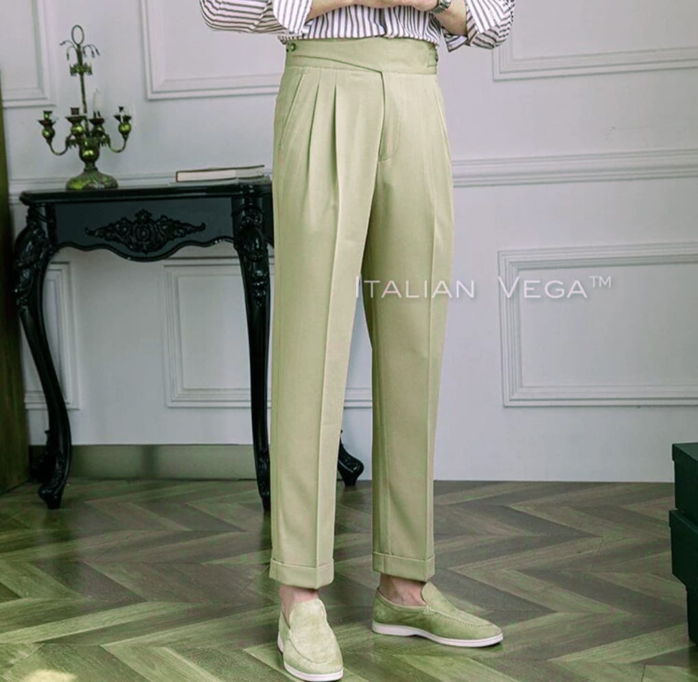 Lime Classic Buttoned Gurkha Pants by Italian Vega®