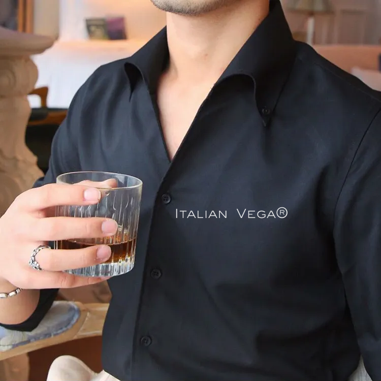 Old Money Black Shirt with Elephant Grey Signature Buttoned Gurkha Pant by ITALIAN VEGA®