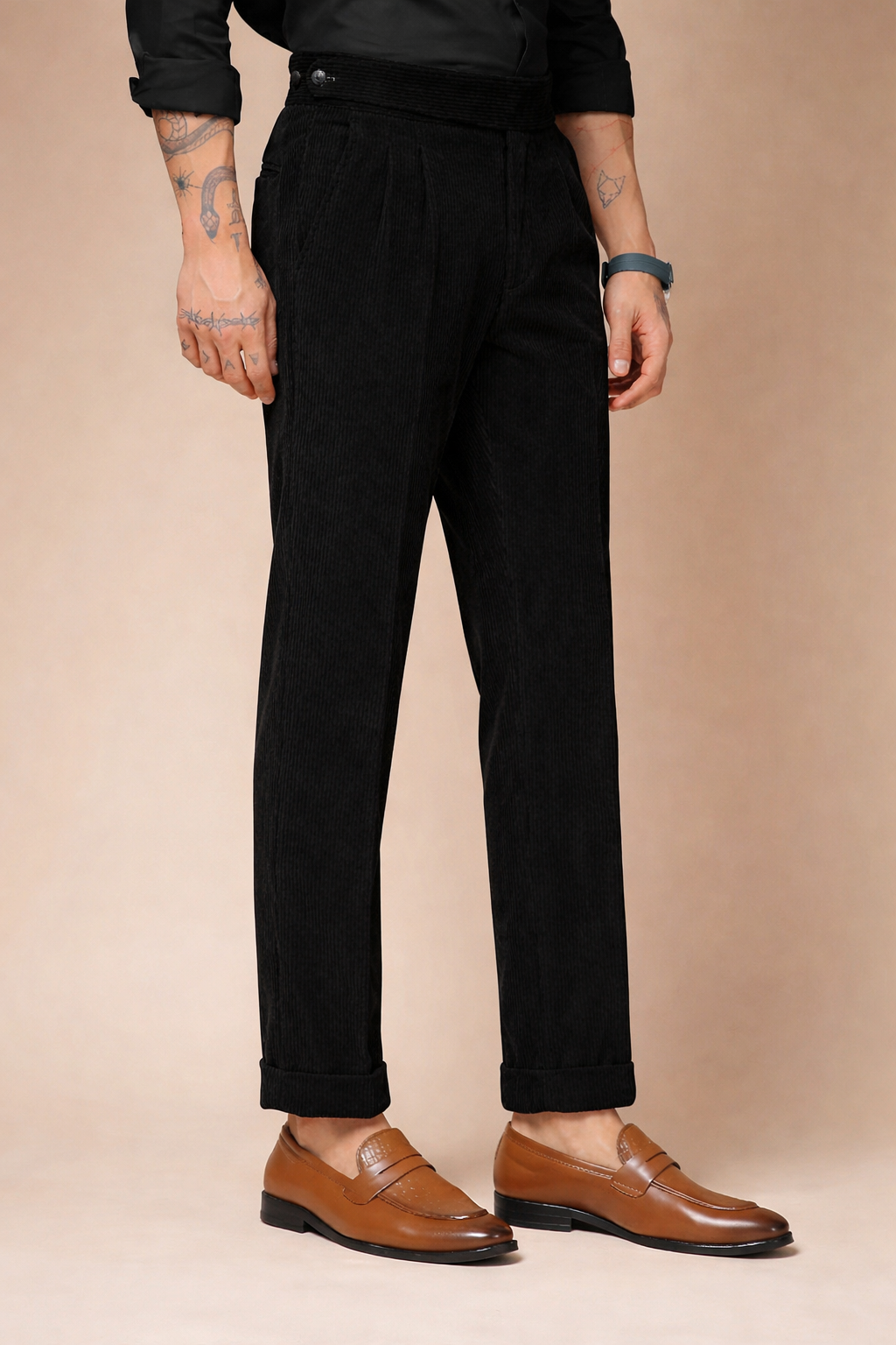 black boot cut formal pants