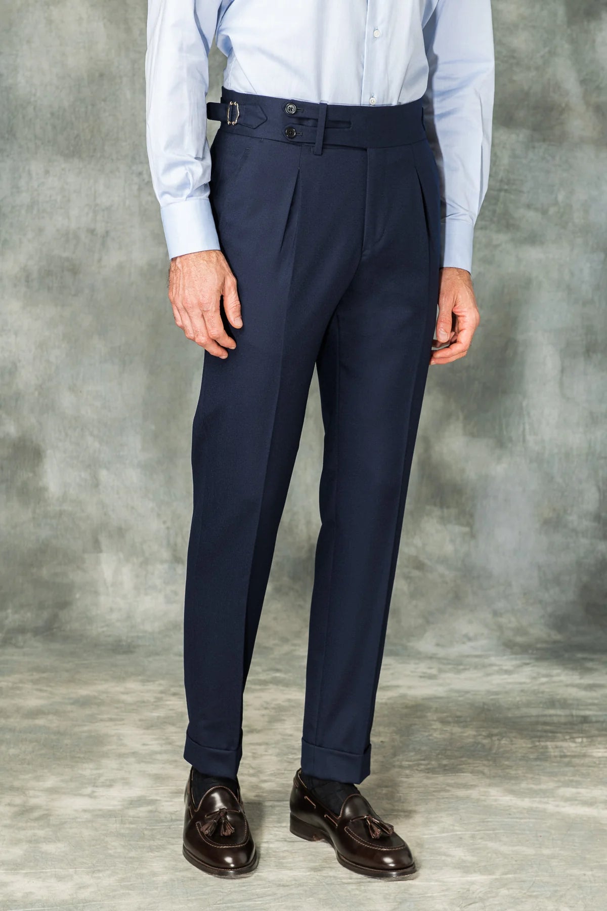 Navy Double Buttoned GURKHA PANTS by ITALIANVEGA™