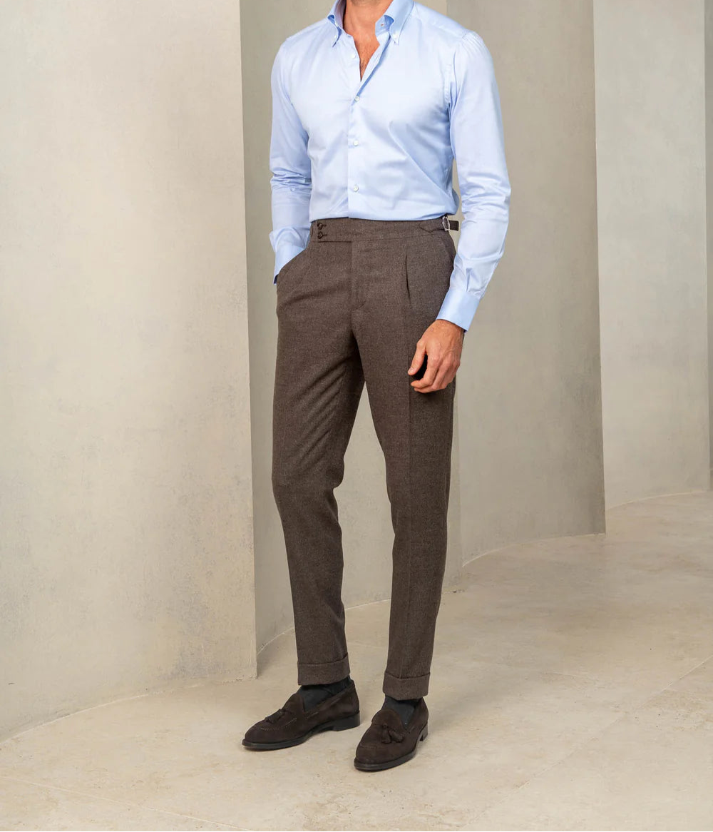 Brown Signature Flannel Gurkha Pants by ITALIAN VEGA®