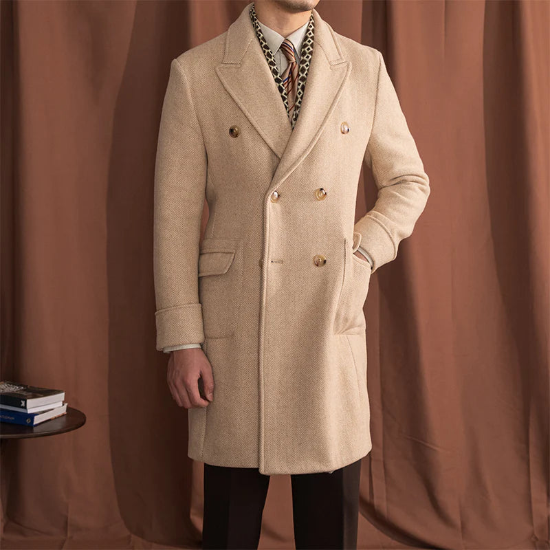 Kingsman Beige Double Breasted Coat by Italian Vega®