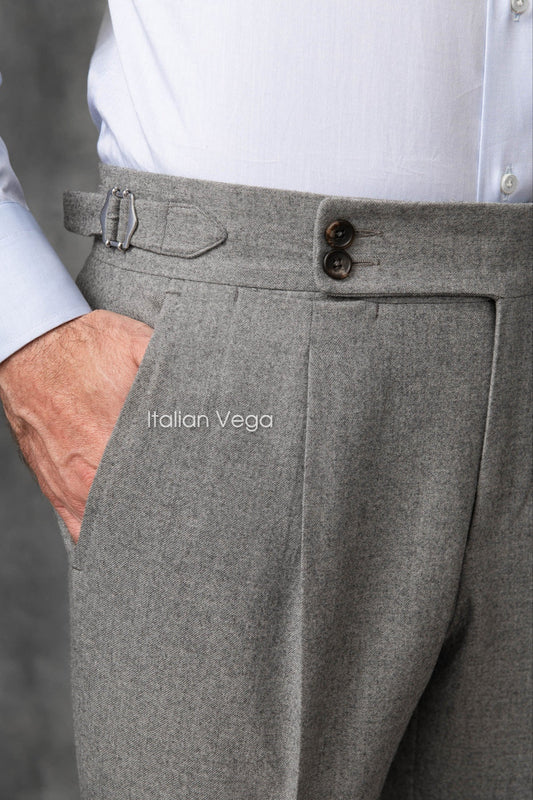 Partial Payment for Grey Signature Flannel Gurkha Pants by Italian Vega® - 32 (Pay 20% Now and rest on delivery) 1755238262-632