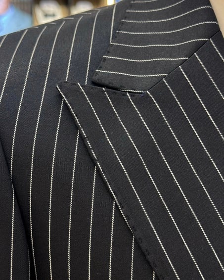 Navy Striped Double Breasted Suit by Italian Vega® [Limited Edition]