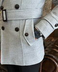 Arctic Ash Grey Double Breasted Coat