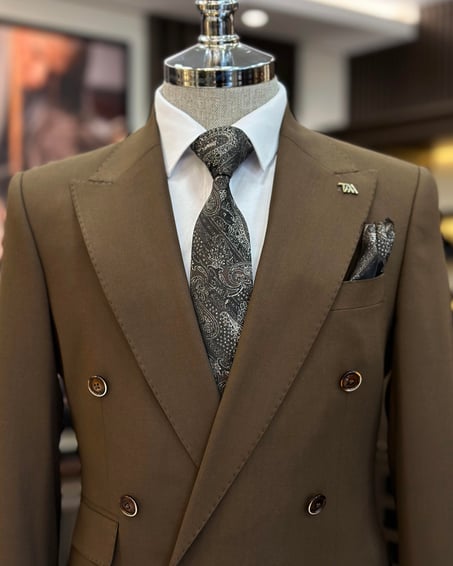 Brown Double Breasted 2 Piece Suit by Italian Vega®