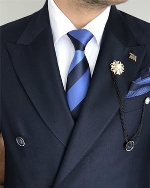 Carbon Blue Double Breasted 2 Piece Suit by Italian Vega®