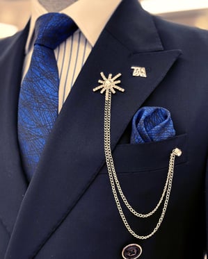 Carbon Blue Double Breasted 2 Piece Suit by Italian Vega®