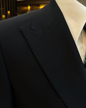 Black Strap Breasted Suit by Italian Vega® [Limited Edition]