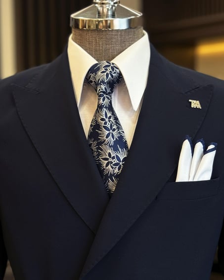 Navy Strap Breasted Suit by Italian Vega® [Limited Edition]
