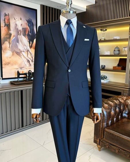 Royal Blue Single Breasted 3 Piece Suit by Italian Vega®