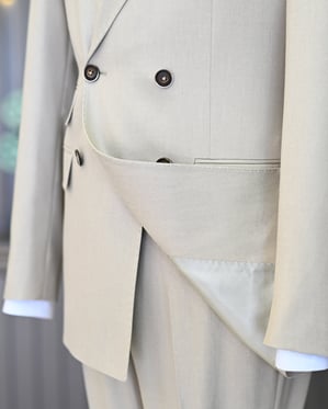 Beige Double Breasted 2 Piece Suit by Italian Vega®