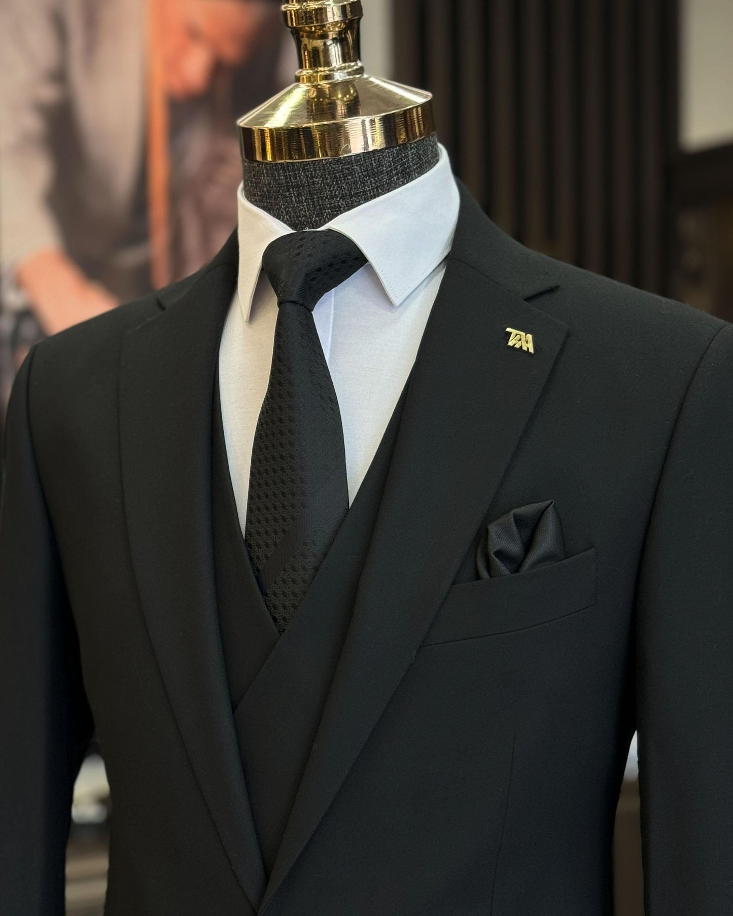 Black Single Breasted 3 Piece Suit by Italian Vega®