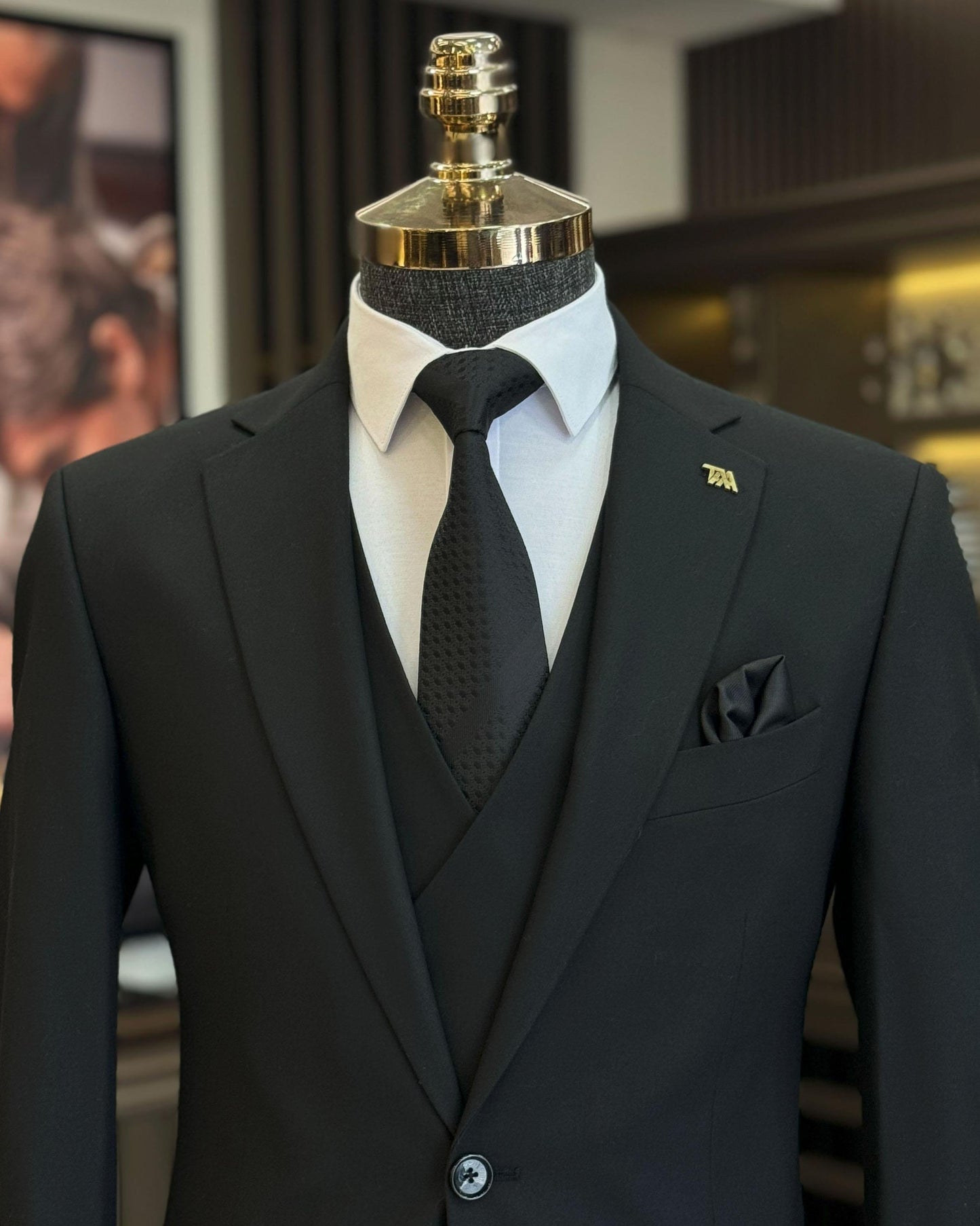 Black Single Breasted 3 Piece Suit by Italian Vega®