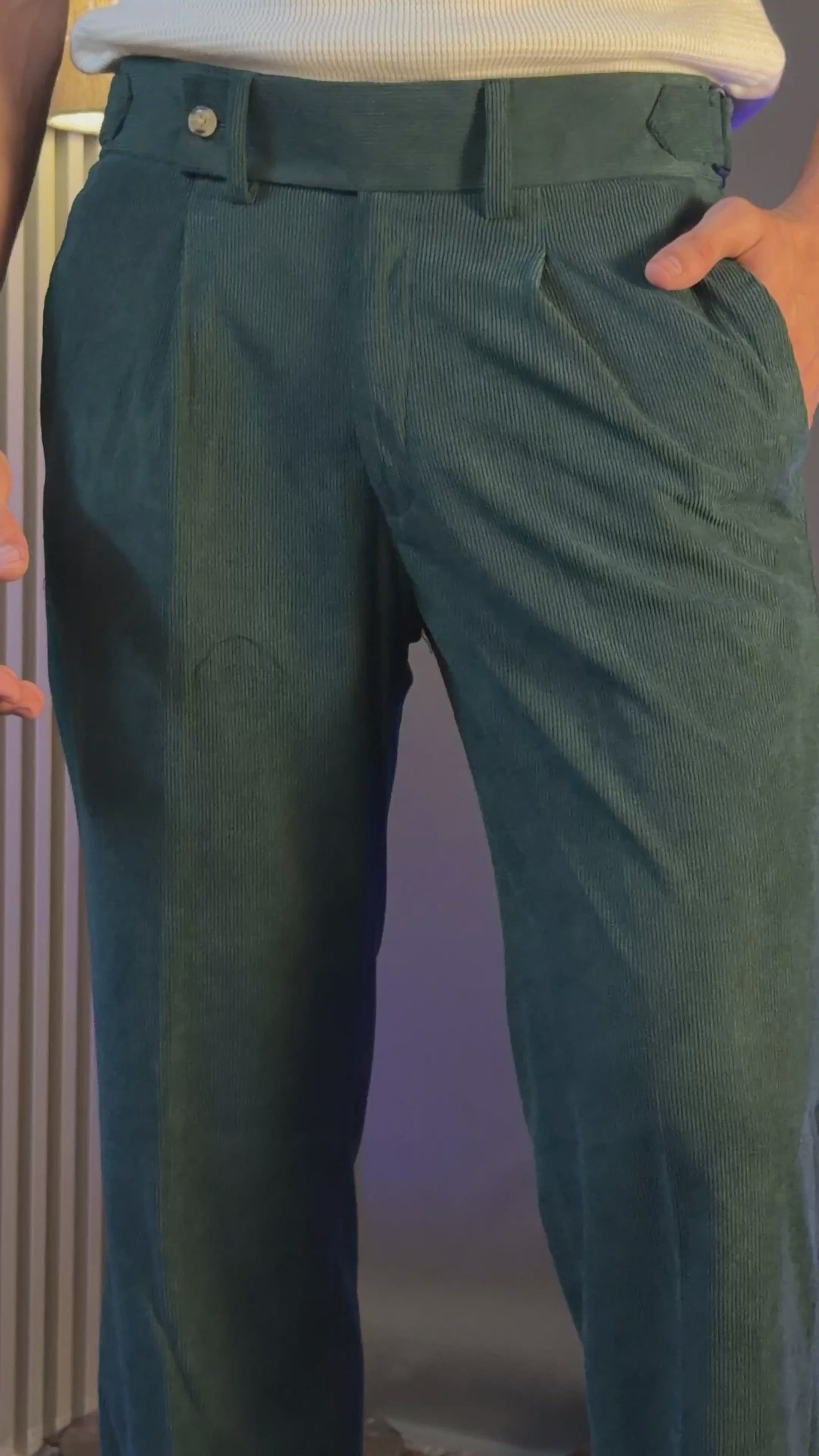 Bottle Green Corduroy Oxford Gurkha Pants | Boot Cut Fit by ITALIAN VEGA®