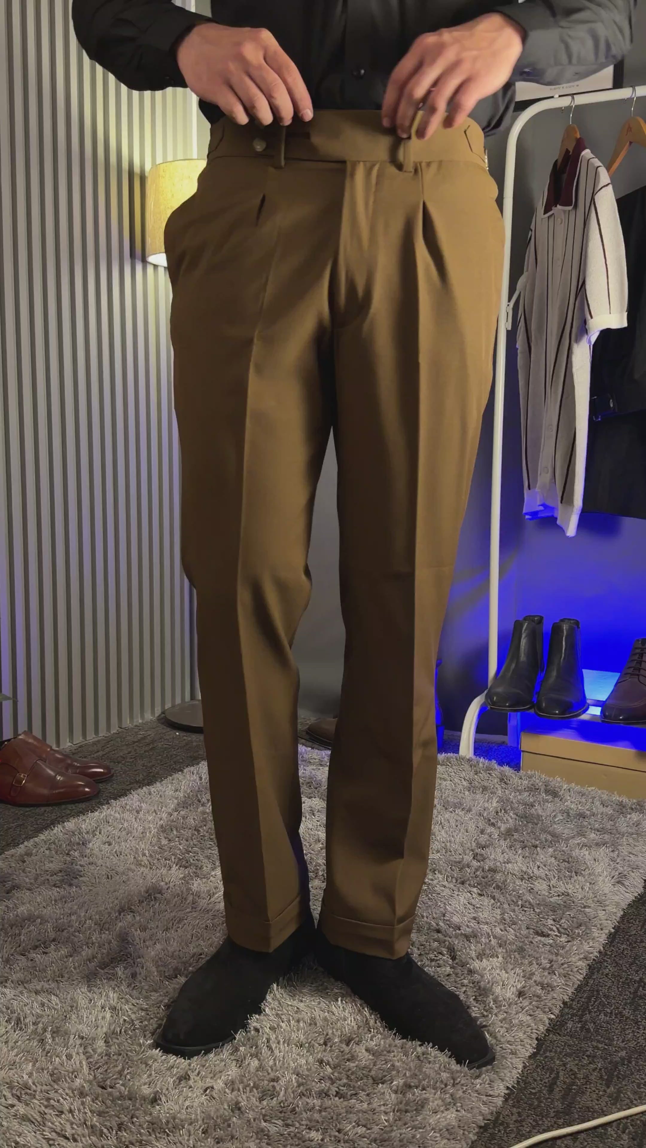 Brown Double Buttoned Gurkha Pants by ITALIAN VEGA®