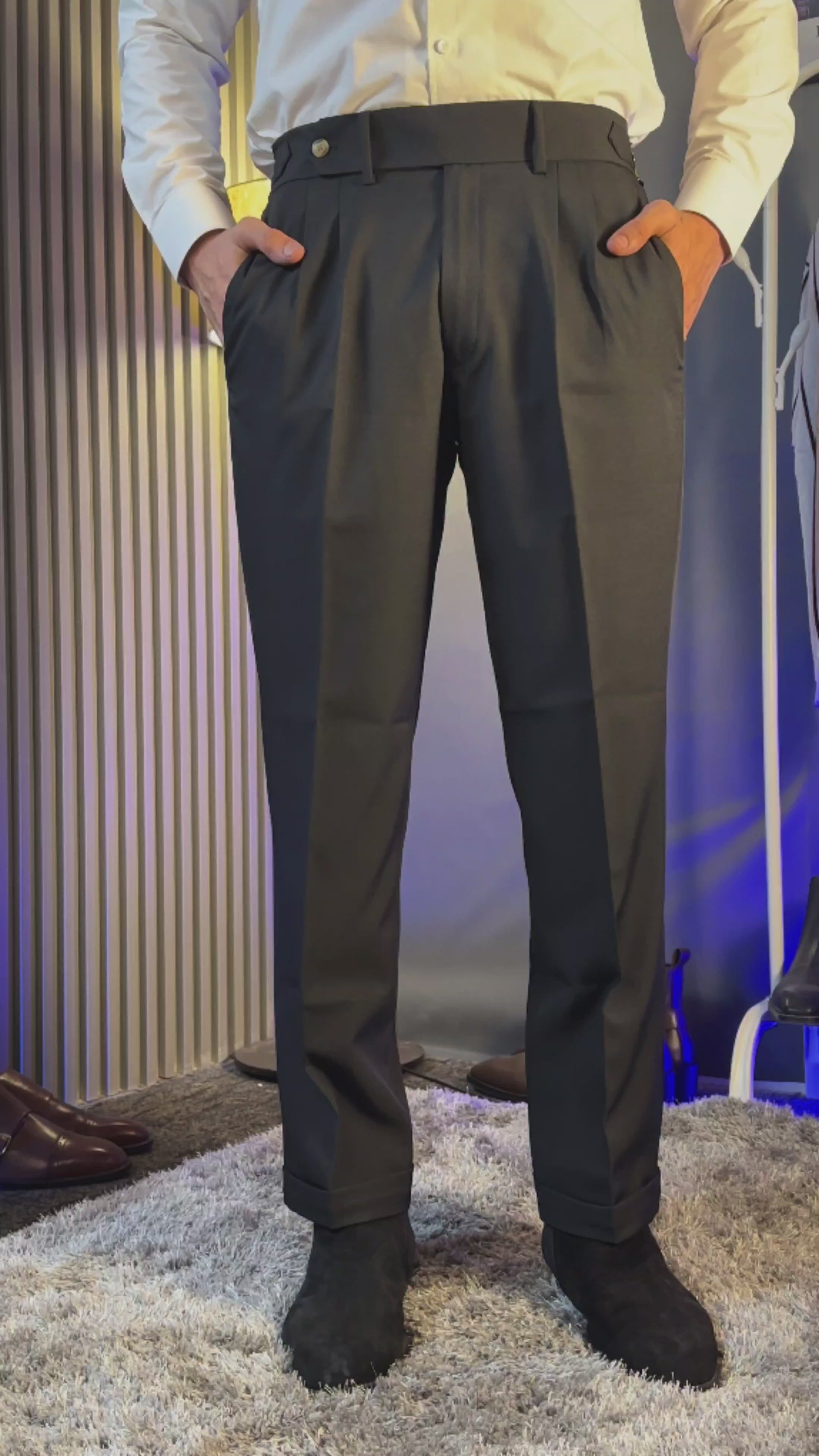 Italian Black Signature Gurkha Pants by Italian Vega