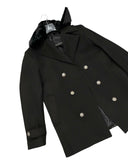 Glacier Black Double Breasted Coat