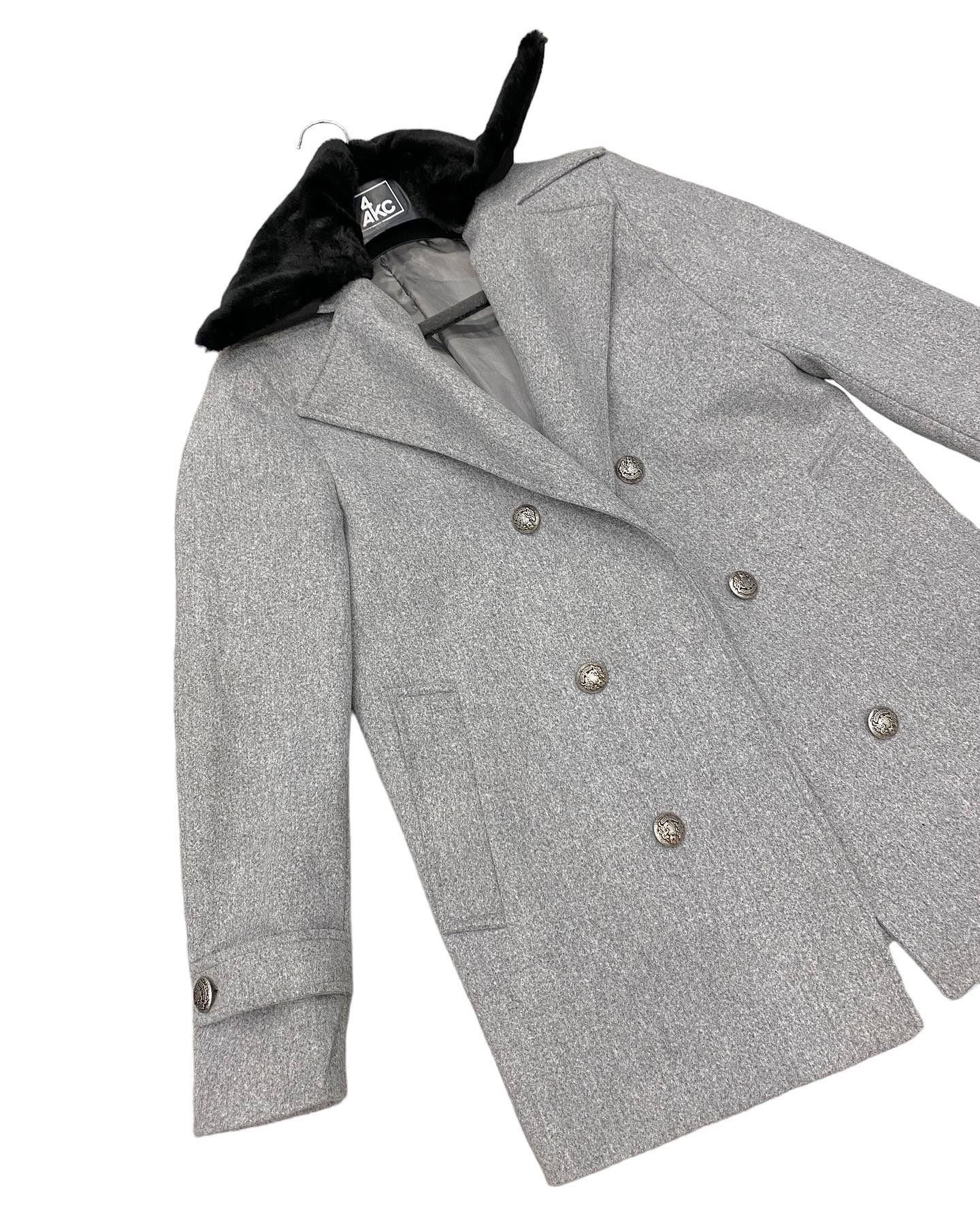 Glacier Ash Grey Double Breasted Coat by Italian Vega®