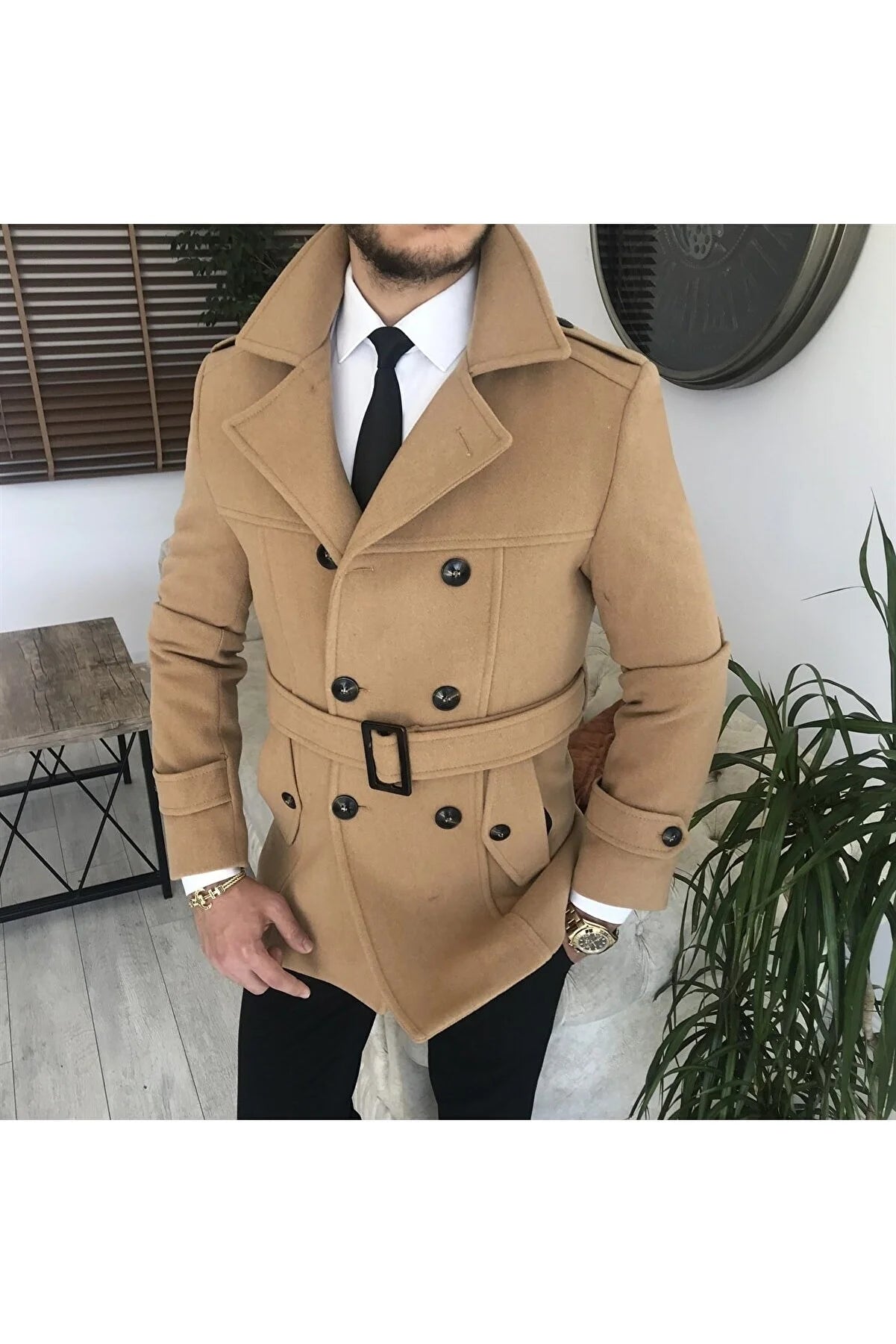 Arctic Camel Double Breasted Coat by Italian Vega®