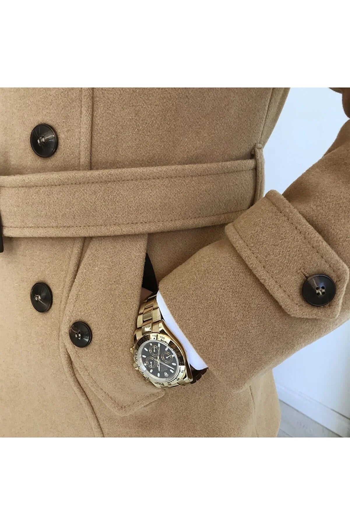 Arctic Camel Double Breasted Coat by Italian Vega®