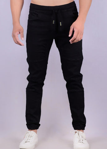 Deep Black Cargo Men Jogger Pants