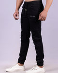 Deep Black Cargo Men Jogger Pants