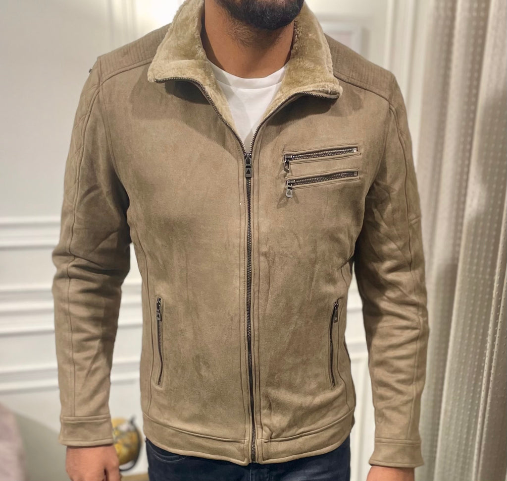 Camel suede store jacket mens