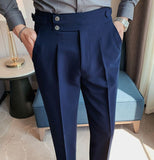 Navy Blue Signature Buttoned Gurkha Pants