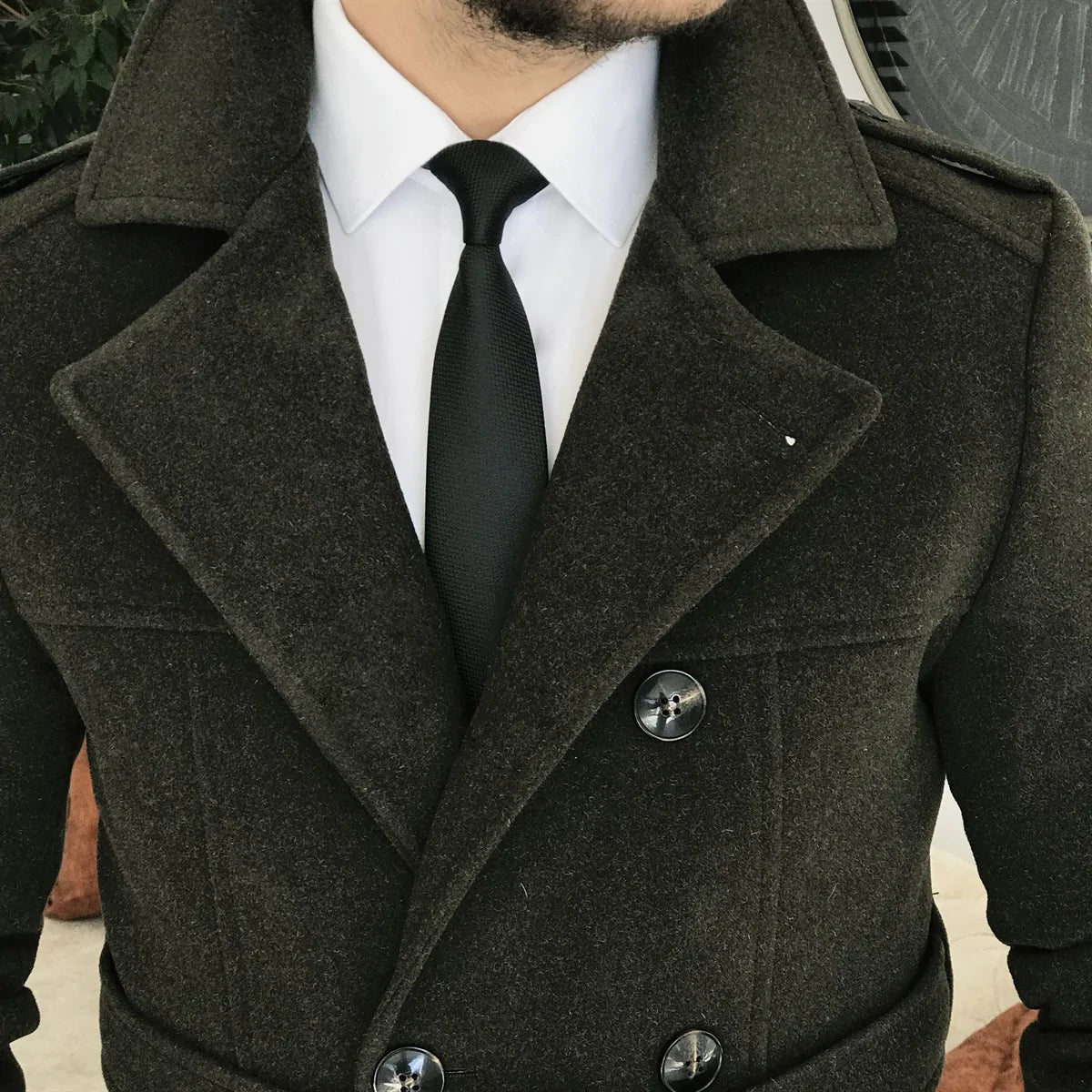 Arctic Dark Green Double Breasted Coat by Italian Vega®