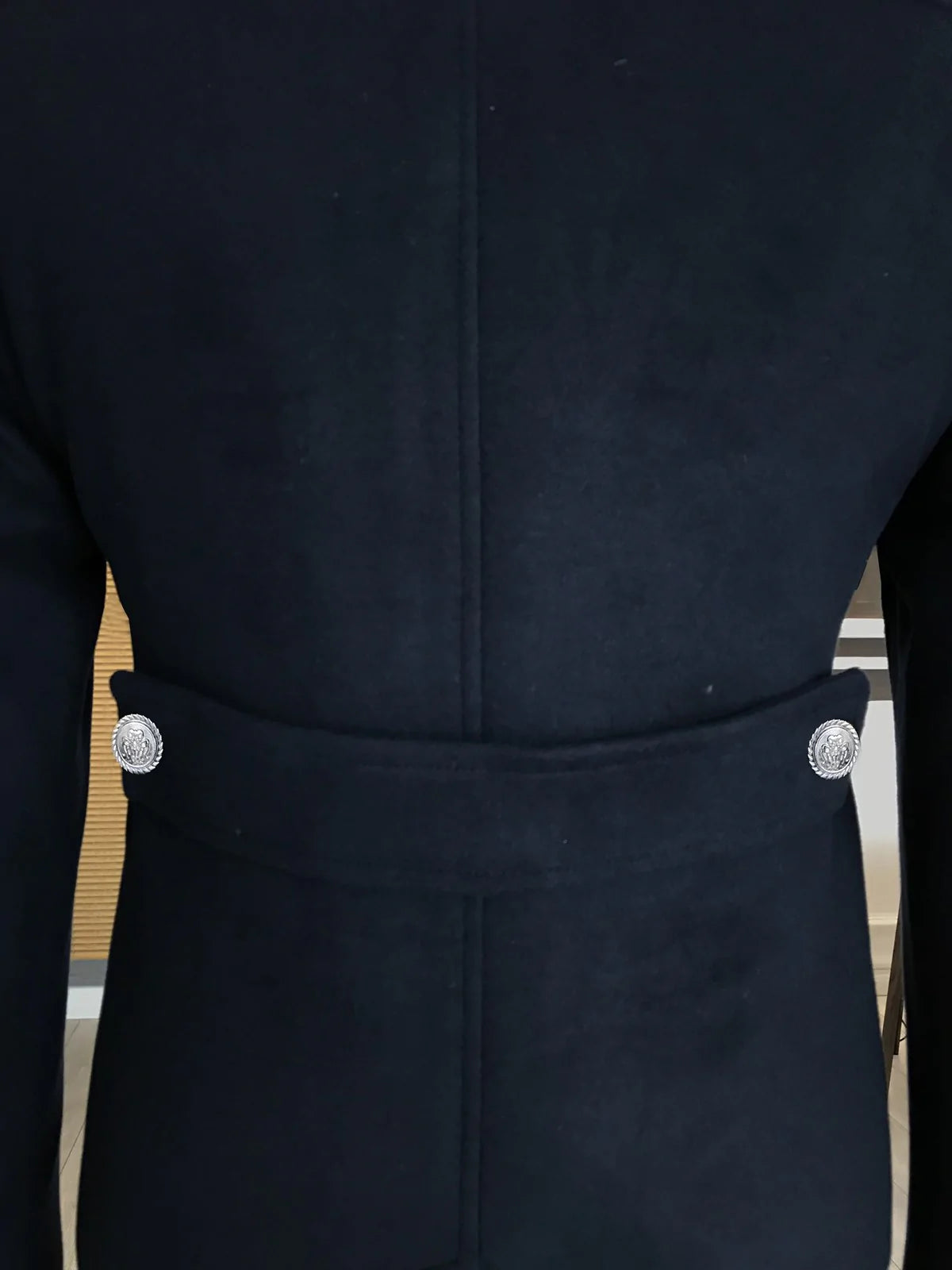 Alaska Dark Blue Double Breasted Coat by Italian Vega®