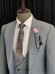 Reagan Men's Slim Fit Solid Grey Suit